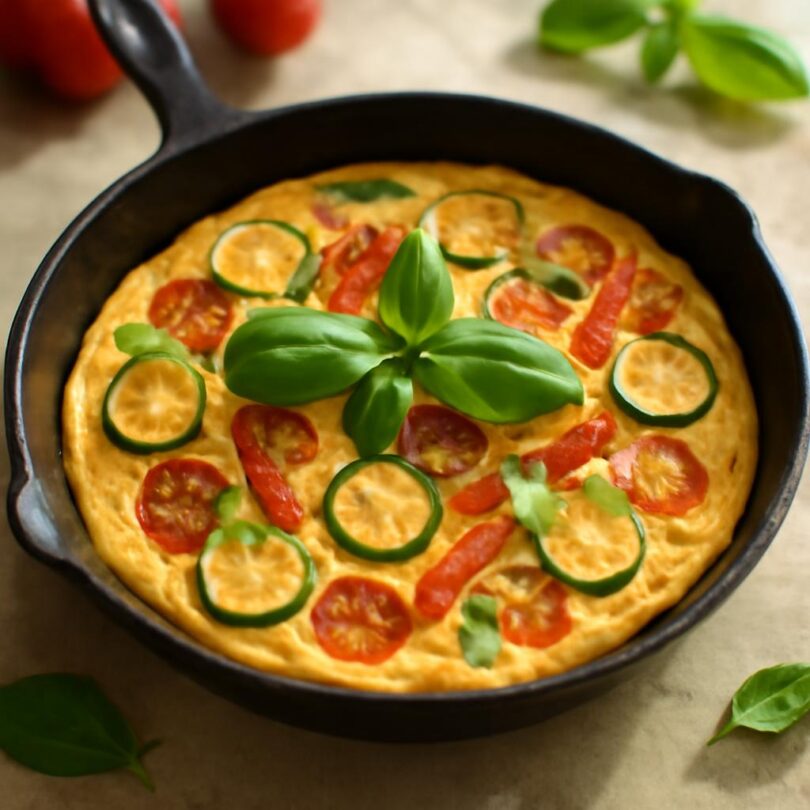 frittata-se-sezonni-zeleninou Frittata se sezónní zeleninou na litinové pánvi