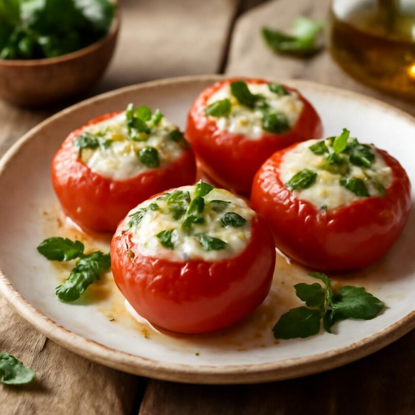 Pečená rajčata s mozzarellou a bylinkami jako lehká večeře