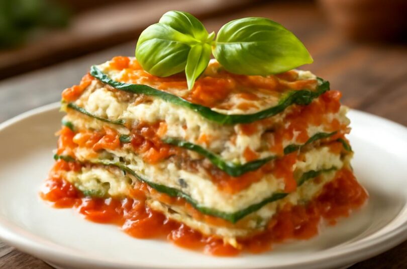 Rychlé zeleninové lasagne na léto s cuketou, rajčaty a ricottou