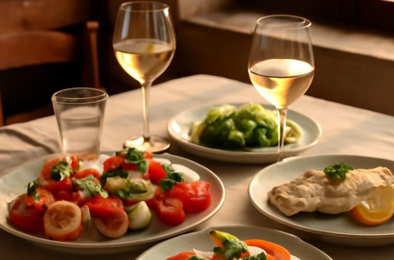 letni-italske-menu-na-konec-leta Letní italské menu na konec léta – prostřený stůl s antipasti, salátem a rybou z grilu