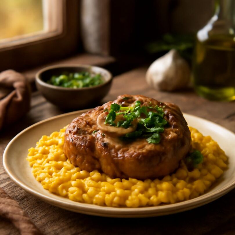 Ossobuco alla milanese s gremolatou na šafránovém rizotu