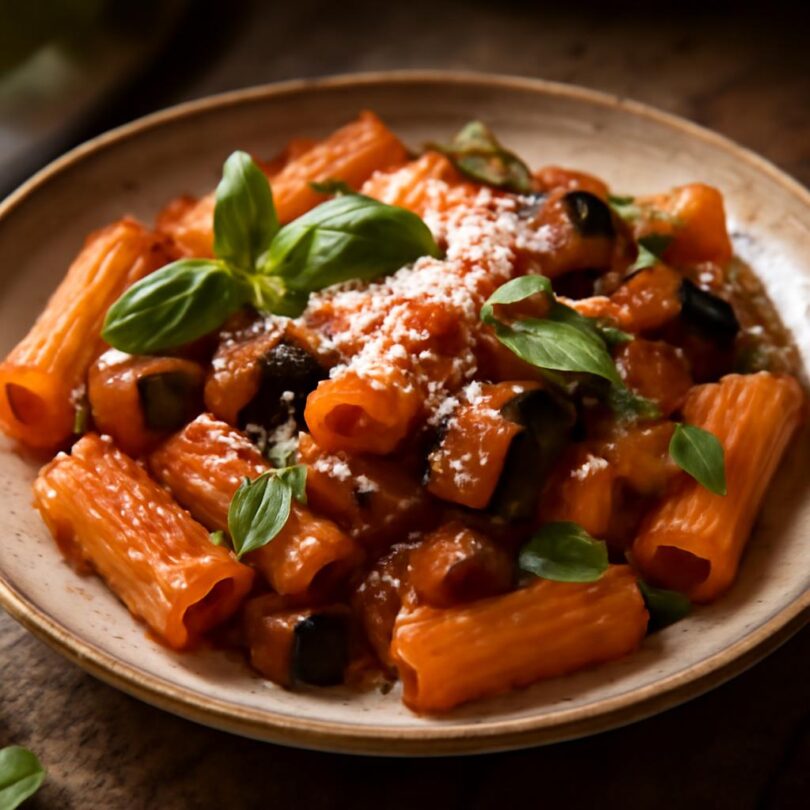 pasta-alla-norma Pasta alla norma s lilkem, rajčatovou omáčkou a slanou ricottou