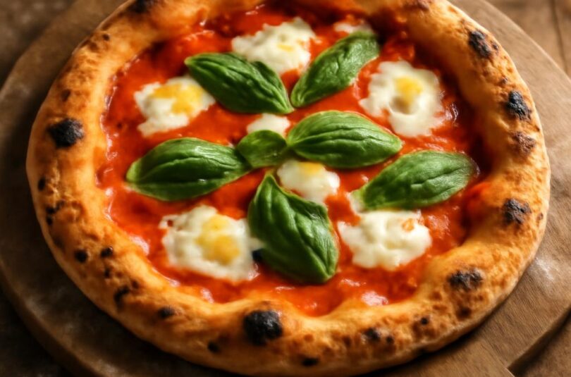 pizza-margherita-testo Domácí pizza margherita s mozzarellou a bazalkou