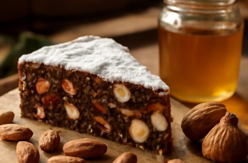 Panforte di Siena, italský ořechový perník s mandlemi a kandovaným ovocem