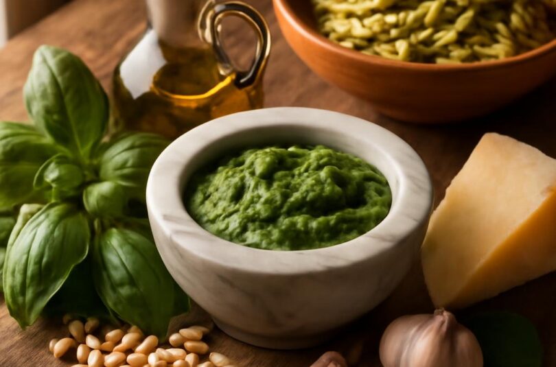 Pesto alla genovese – pravé bazalkové pesto v hmoždíři