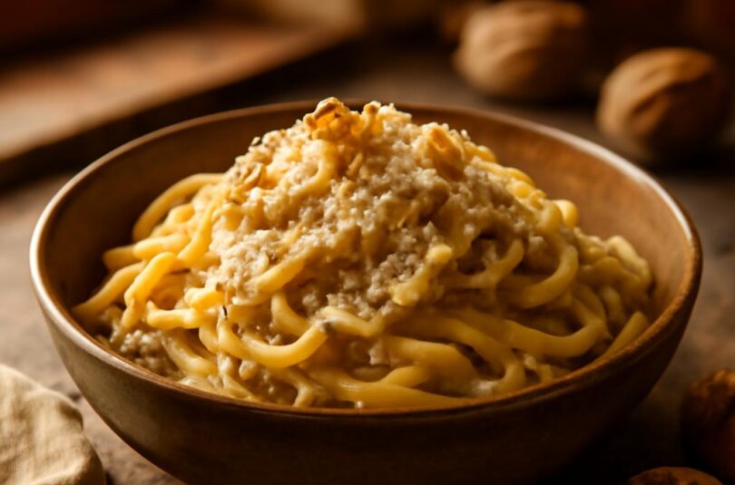 salsa-di-noci-al-dente Tagliatelle se salsa di noci, ligurskou ořechovou omáčkou