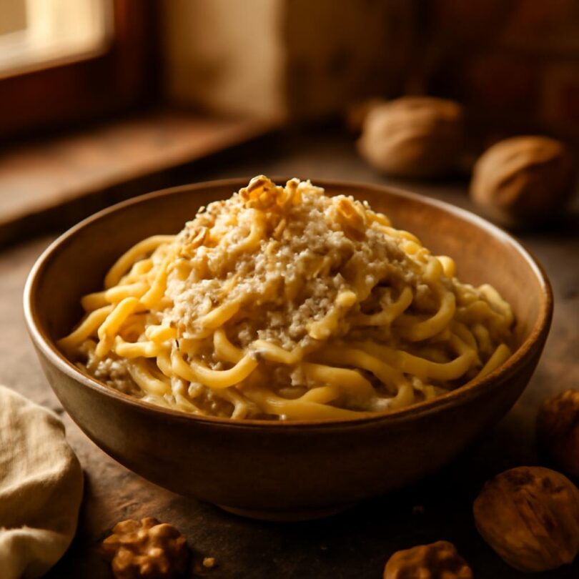 salsa-di-noci-al-dente Tagliatelle se salsa di noci, ligurskou ořechovou omáčkou