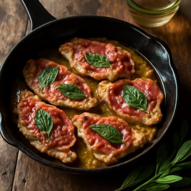 Saltimbocca alla romana – telečí plátky s prosciuttem a šalvějí na pánvi