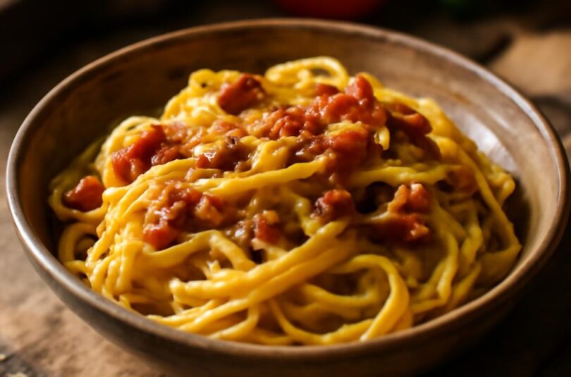 Spaghetti alla carbonara: originál bez smetany Spaghetti alla carbonara bez smetany s guanciale a pecorinem