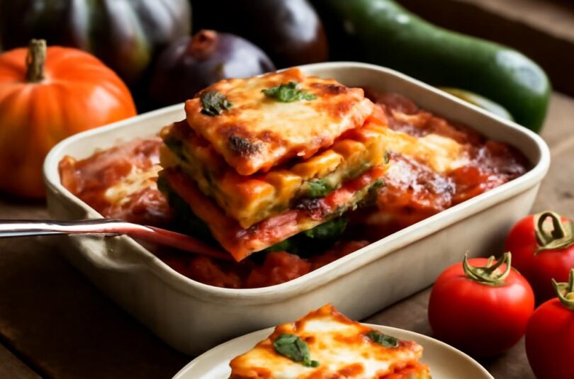 Zeleninové lasagne na podzim s cuketou, lilkem a dýní
