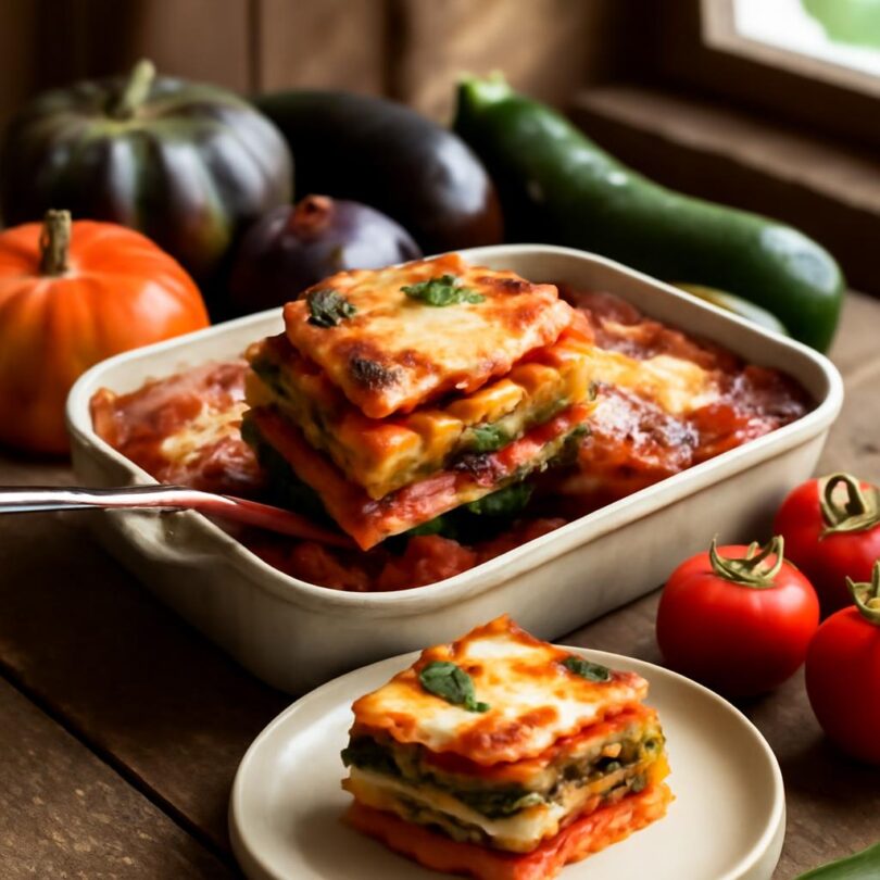 Zeleninové lasagne na podzim s cuketou, lilkem a dýní