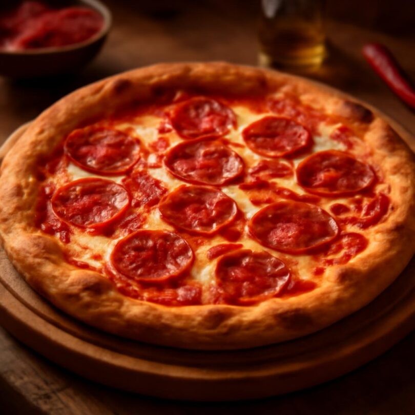 pizza-diavola Pizza diavola s pikantním salámem, mozzarellou a chilli